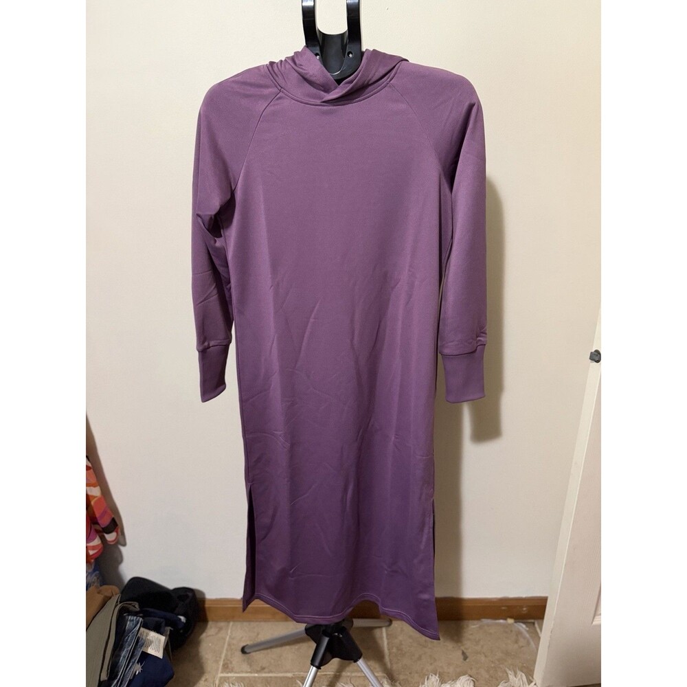 Halara Purple Pullover Hoodie Dress XS Long Sleeve Side Slit Hooded Women